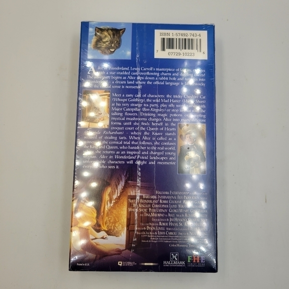 Vintage 1999 Alice in Wonderland Factory Sealed Hallmark Productions VHS Tape - Picture 2 of 4